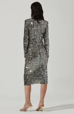 Sylvina Sequin Cutout Midi Dress -Sundress Haven ACDR101383SE BLACKRAINBOW 6