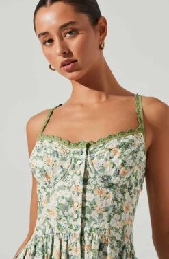 Yamila Floral Eyelet Midi Dress 9 Yamila Floral Eyelet Midi Dress -Sundress Haven ACDR101467 OLIVEYELLOWFLORAL 4