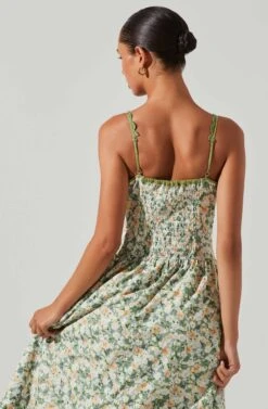 Yamila Floral Eyelet Midi Dress 10 Yamila Floral Eyelet Midi Dress -Sundress Haven ACDR101467 OLIVEYELLOWFLORAL 5