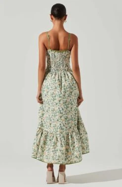 Yamila Floral Eyelet Midi Dress 11 Yamila Floral Eyelet Midi Dress -Sundress Haven ACDR101467 OLIVEYELLOWFLORAL 6
