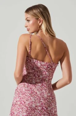 Malvina One Shoulder Floral Midi Dress 18 Malvina One Shoulder Floral Midi Dress -Sundress Haven ACDR101528 PINKFLORAL 3