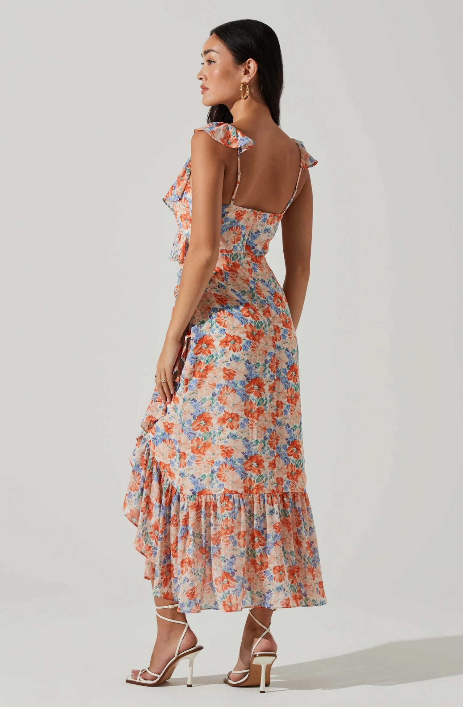 Mahalia Floral Sweetheart Ruffle Midi Dress 5 Mahalia Floral Sweetheart Ruffle Midi Dress - Image 5