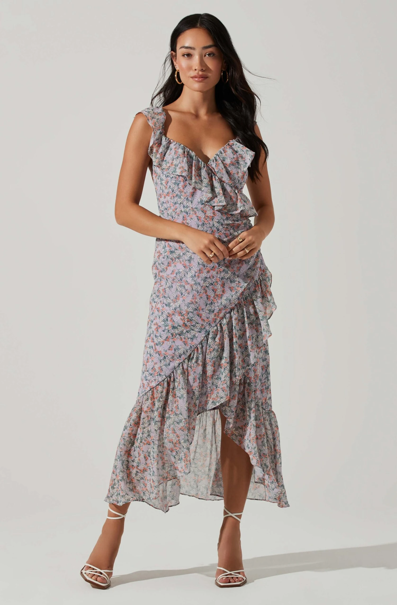 Mahalia Floral Sweetheart Ruffle Midi Dress 7 Mahalia Floral Sweetheart Ruffle Midi Dress - Image 7