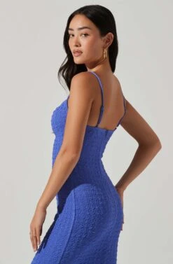 Signy Textured Midi Dress 21 Signy Textured Midi Dress -Sundress Haven ACDR101570L MARINEBLUE 4