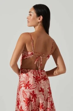 Josiane Floral Sweetheart Midi Dress 7 Josiane Floral Sweetheart Midi Dress -Sundress Haven ACDR101574 REDFLORAL 3