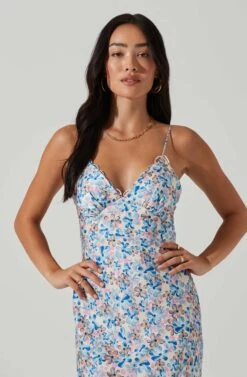 Florentina Floral Midi Dress -Sundress Haven ACDR101584 BLUEPINKFLORAL 2
