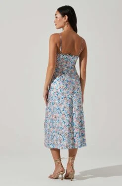 Florentina Floral Midi Dress -Sundress Haven ACDR101584 BLUEPINKFLORAL 5