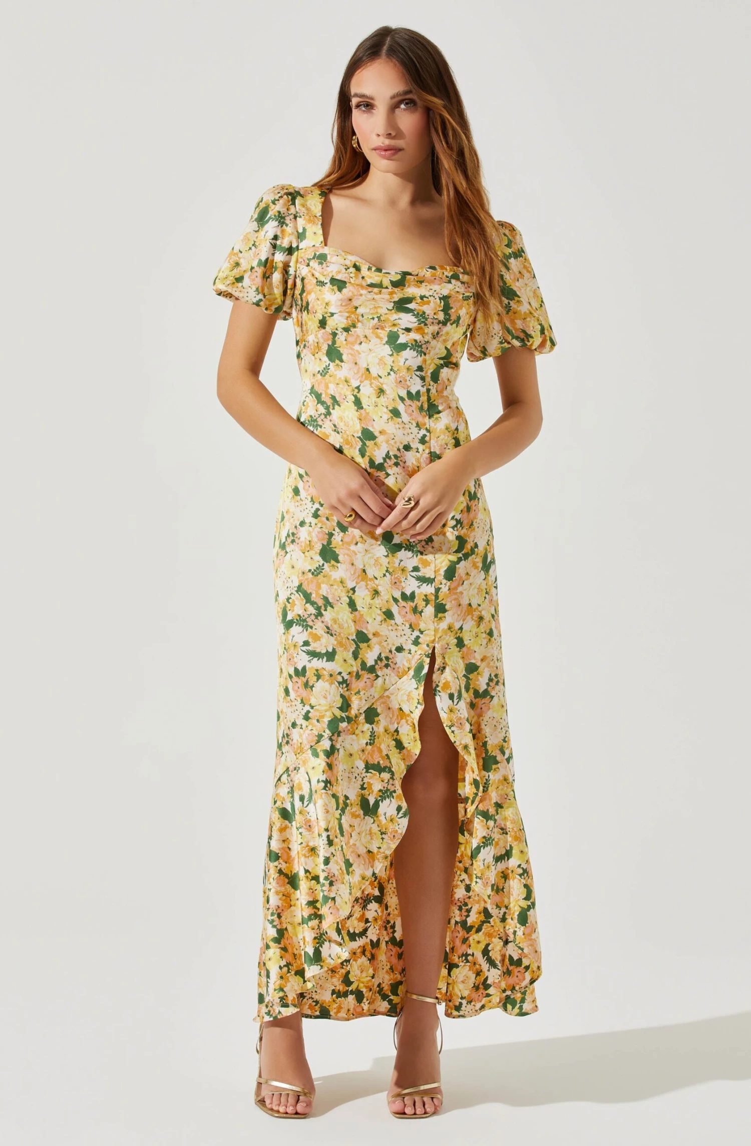 Dayanara Puff Sleeve Floral Maxi Dress 1 Dayanara Puff Sleeve Floral Maxi Dress