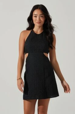 Laylin Halter Cutout Mini Dress -Sundress Haven ACDR101590S BLACK 2