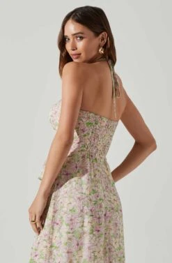 Vivee Floral Asymmetrical Halter Maxi Dress -Sundress Haven ACDR101732 GREENFLORAL 3 e4c0d5a0 2e7c 4811 ad11 c1c17192e11f