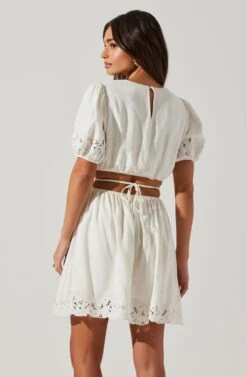 Haylen Cutout Mini Dress -Sundress Haven ACDR101761 WHITE 4