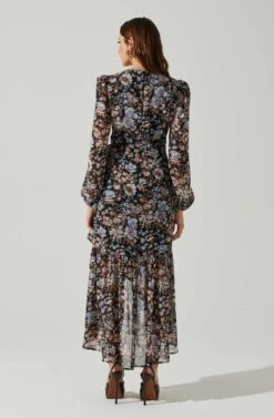 Nalani Wrap Front Hi-Lo Dress 11 Nalani Wrap Front Hi-Lo Dress -Sundress Haven ACDR101940 BLACKBLUEFLORAL 6