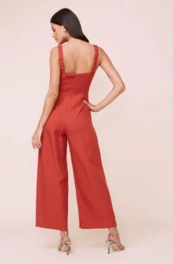 Versailles Sleeveless Jumpsuit -Sundress Haven ACP7118 BURNTRED 4