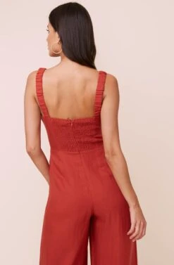 Versailles Sleeveless Jumpsuit -Sundress Haven ACP7118 BURNTRED 6