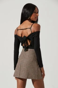 Alessa Cold Shoulder Long Sleeve Bodysuit -Sundress Haven ACS9107 BROWNBLACK 0664 aea1697d ba4d 4cbe a6cc 3e092b92d1ca