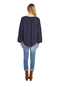 Claudine Top -Sundress Haven ACT12387 NAVY 03