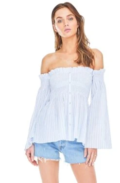 Shelby Top 12 Shelby Top -Sundress Haven ACT13253 WHITE BLUE STRIPE 00