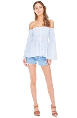 Shelby Top 13 Shelby Top -Sundress Haven ACT13253 WHITE BLUE STRIPE 01