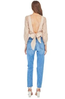 Sinead Crop Top -Sundress Haven ACT13389 DUSTY BLUSH STRIPE 03