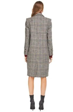 Kensington Coat -Sundress Haven ACT13910 BLACK MUSTARD PLAID 03