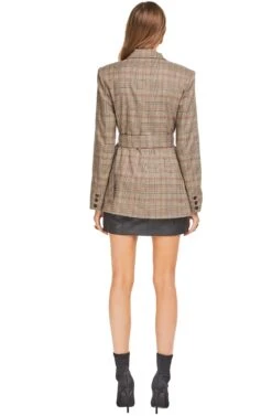 Emerson Blazer -Sundress Haven ACT15012 TAUPE RED PLAID 03