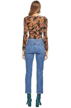 Vickie Bodysuit -Sundress Haven ACT15038 BLACK RUST FLORAL 03