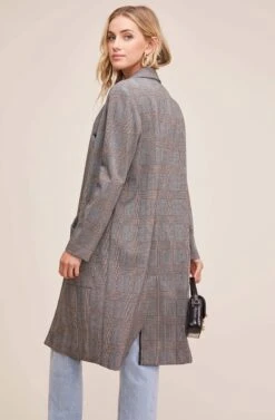 Oversized Coat -Sundress Haven ACT15149 BLACK BROWN PLAID 5