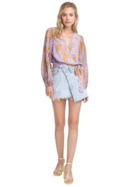 Brady Floral Top -Sundress Haven ACT15308 ELECTRIC LILAC FLORAL 1