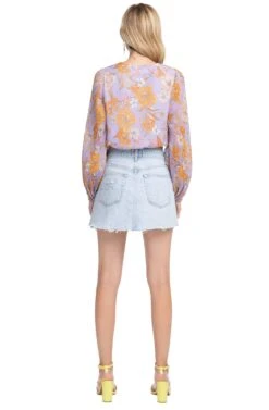 Brady Floral Top -Sundress Haven ACT15308 ELECTRIC LILAC FLORAL 3