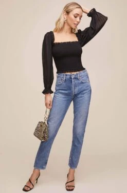 Teri Smocked Top -Sundress Haven ACT15397B BLACK 1 c6d5c31e cd2a 4bbc 8828 4ce273c5b4a7