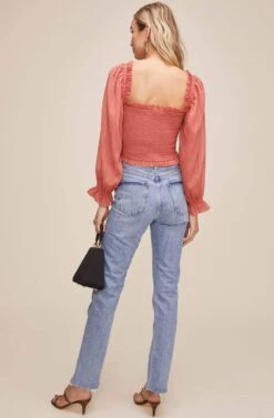 Teri Smocked Top -Sundress Haven ACT15397B CORAL 4 ad85cbec c323 4ff3 9d18 5f78ba6c925f