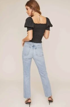 Glenna Smocked Top 20 Glenna Smocked Top -Sundress Haven ACT15411 BLACK 3 2 A