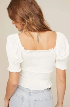 Glenna Smocked Top 16 Glenna Smocked Top -Sundress Haven ACT15411 WHITE 6A