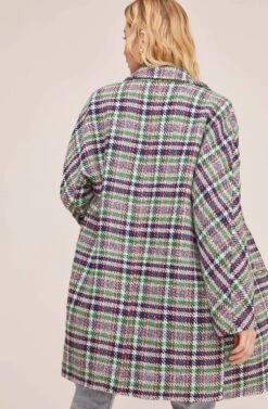Keller Plaid Coat -Sundress Haven ACT15537B GREEN NAVY MULTI PLAID 6
