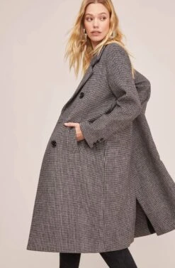 Vernon Houndstooth Coat -Sundress Haven ACT15538B BLACK WHITE HOUNDSTOOTH 4