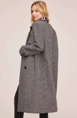 Vernon Houndstooth Coat -Sundress Haven ACT15538B BLACK WHITE HOUNDSTOOTH 6
