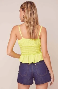 Fiona Smocked Top -Sundress Haven ACT15771B NEON LIME 5