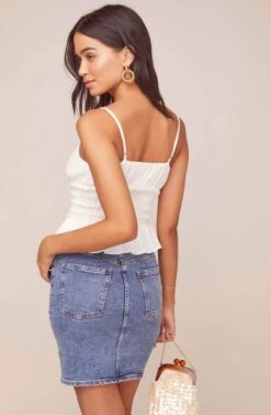 Fiona Smocked Top -Sundress Haven ACT15771B WHITE 8