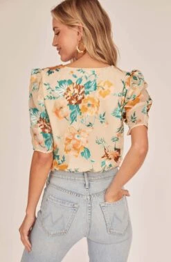 Sunday Floral Top 8 Sunday Floral Top -Sundress Haven ACT15778 CREAM JADE FLORAL 4A