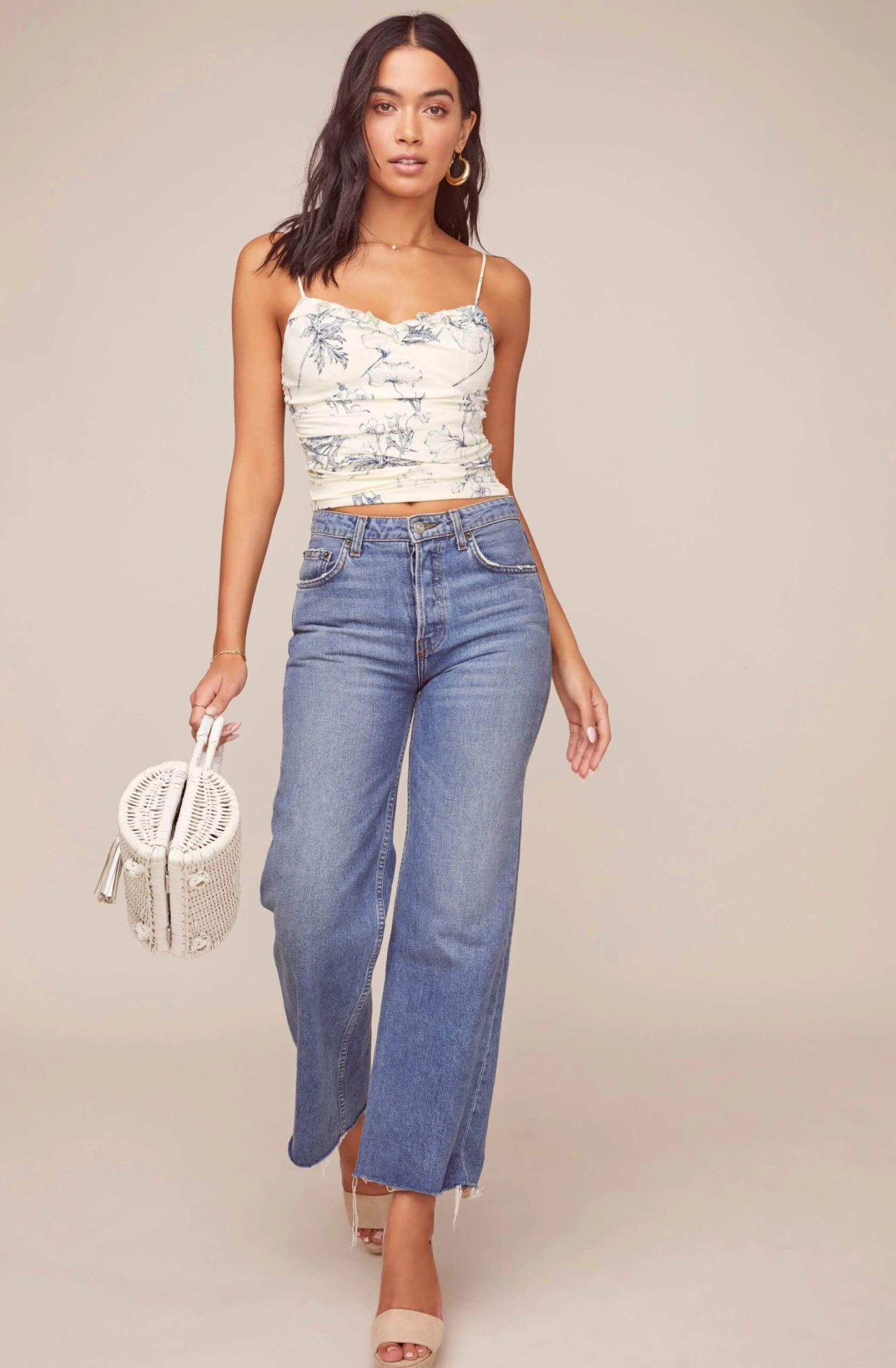 Mykonos Floral Crop Top 2 Mykonos Floral Crop Top - Image 2