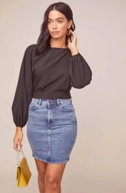 Bali Puff Sleeve Top 14 Bali Puff Sleeve Top -Sundress Haven ACT15917 BLACK 2