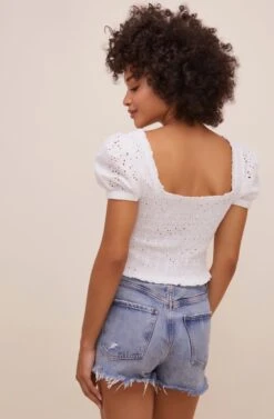 Hudson Puff Sleeve Top -Sundress Haven ACT15992E WHITE 6