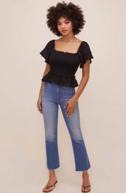 January Flutter Sleeve Top -Sundress Haven ACT16012B BLACK 1