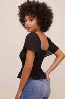 January Flutter Sleeve Top -Sundress Haven ACT16012B BLACK 6