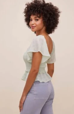 January Flutter Sleeve Top -Sundress Haven ACT16012B MINT 7