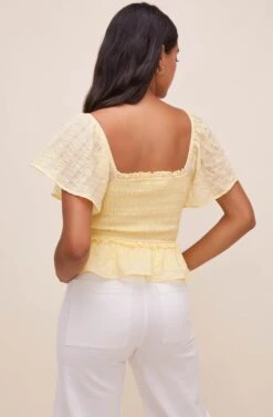 January Flutter Sleeve Top -Sundress Haven ACT16012B PASTELYELLOW 6