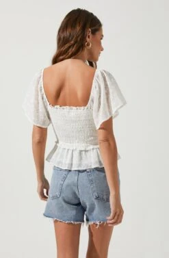 January Smocked Top -Sundress Haven ACT16012E OFFWHITE 4