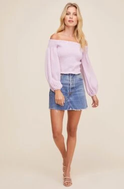 Hamptons Off Shoulder Top -Sundress Haven ACT16040 LILAC 1
