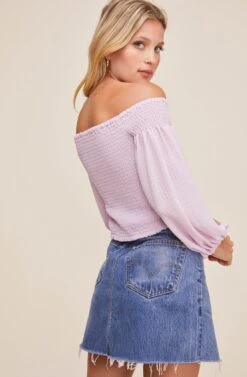 Hamptons Off Shoulder Top -Sundress Haven ACT16040 LILAC 5