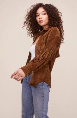 Etta Fringe Jacket -Sundress Haven ACT16123 BROWN 3